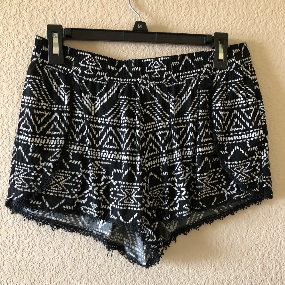 Black and white shorts